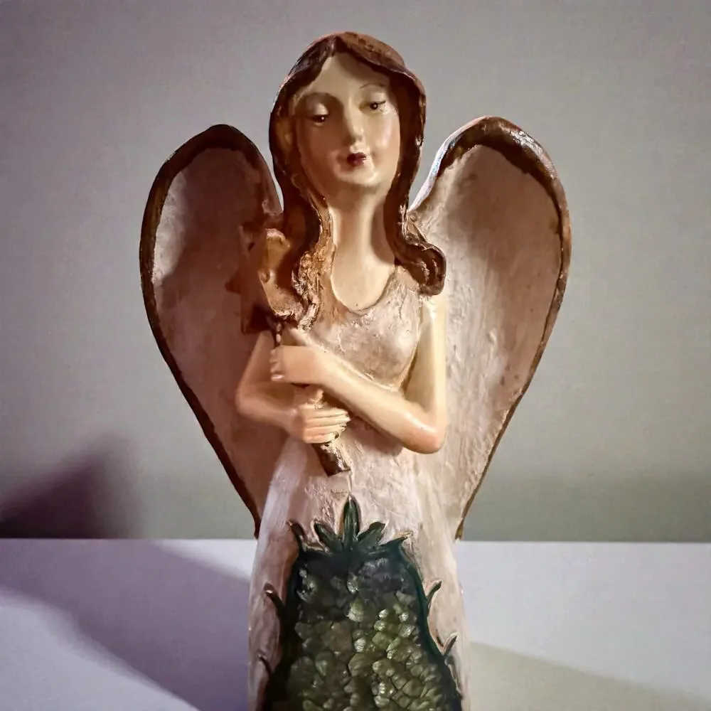 Vintage Christmas Angel Resin Figurine.